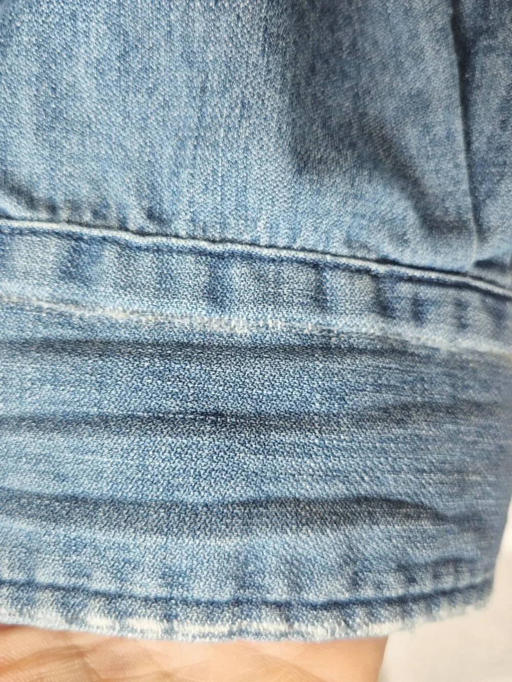 Frank & Eileen $288 Eileen Blue Denim Button-Up Shirt Distressed Vintage Wash - Picture 6 of 16